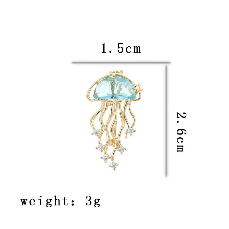 Ozean Quallen Brosche Für Damen, Elegante Sicherheitsnadel Anstecker_voghion.com