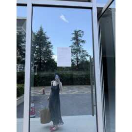 法式轻熟风满印波点吊带背心系带连衣裙女修身显瘦长裙薄纱修身型