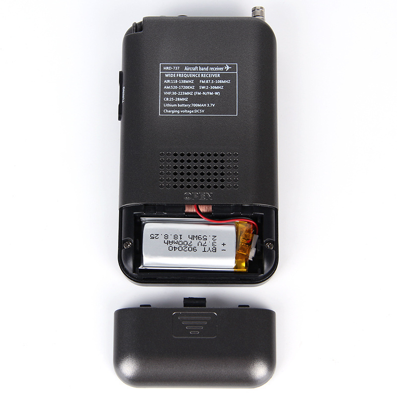 Radio de banda de aviación portátil, hobby todoterreno, recepción de canal VHF, fabricante de radio multifuncional de banda completa