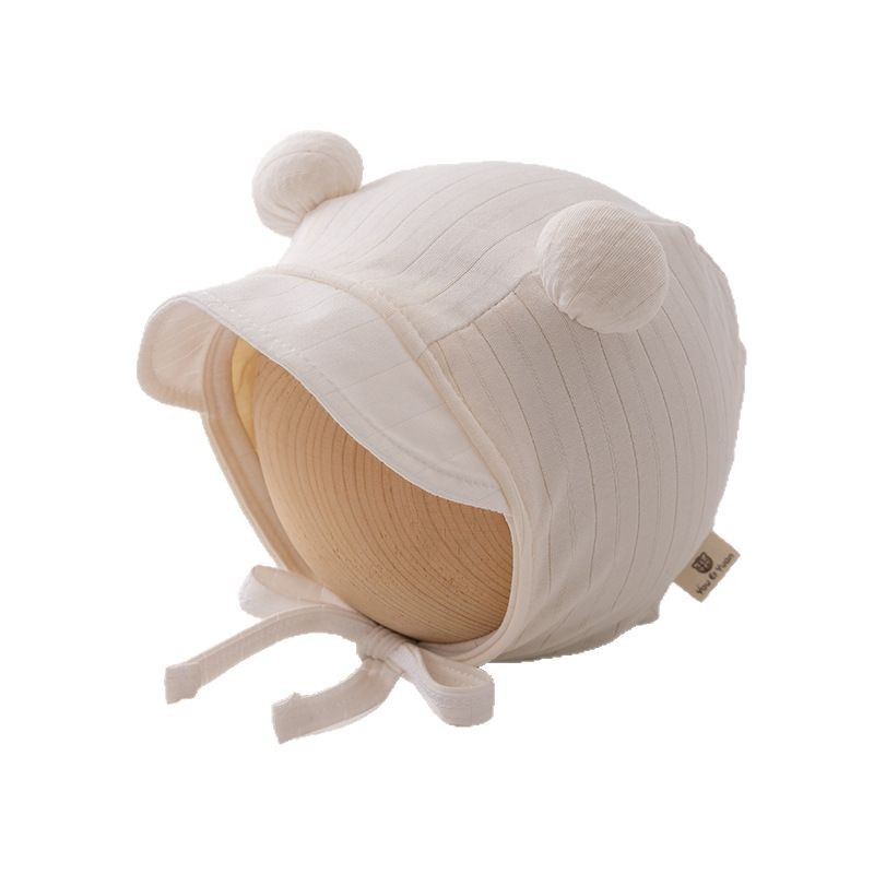 Sombrero para bebés de algodón delgado 6 - 12 meses de edad pequeño lindo bebé super lindo doble bola gorra de boca de pato para la piel