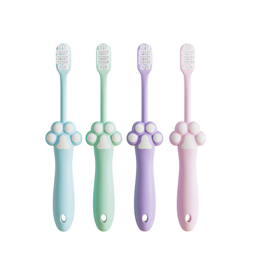 [Strictly Selected] Children's Cartoon Fine Soft Bristle Toothbrush Oral Cleansing Baby Teeth Baby 3-12 Years Old Cartoon Cat Claw