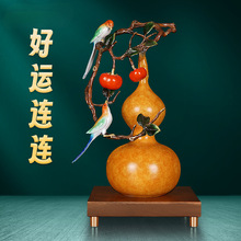 好运连连葫芦黄铜摆件家居玄关酒柜橱窗中式金属装饰工艺品