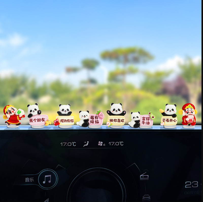 Mengzuan 2025 インターネット有名人の新しい車かわいいペットミニパンダ装飾品車の小さな新鮮な装飾用品|undefined