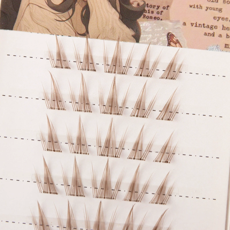 Self-adhesive caramel false eyelashes with sunflower extract, brown red (black) tea for eyelashes