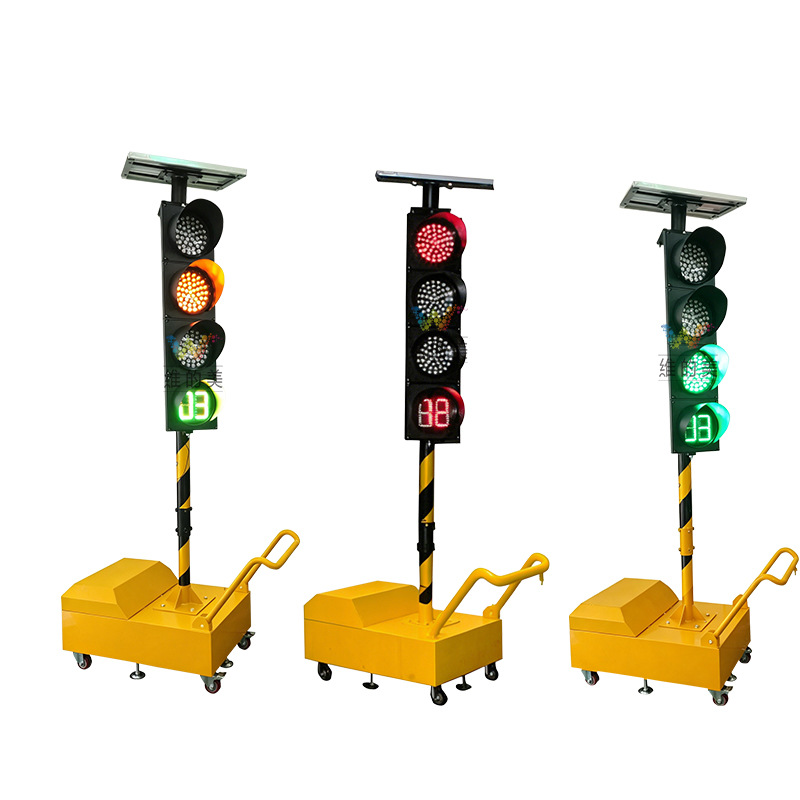 Transfronterizo Singapur Carro de construcción Luz de señal Luz LED Semáforo temporal Comunicación solar Semáforo móvil image 6