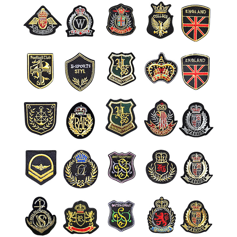 跨境爆款新款徽章刺绣章织唛补丁贴 卡通布贴刺绣配件装饰手缝