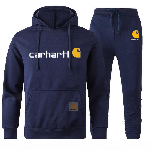 Foreign Trade Trendy Brand Carhartt Two-Piece Mango Letter Sweatshirt Suit for Men and Women Fleece-Lined Hoodie Wholesale