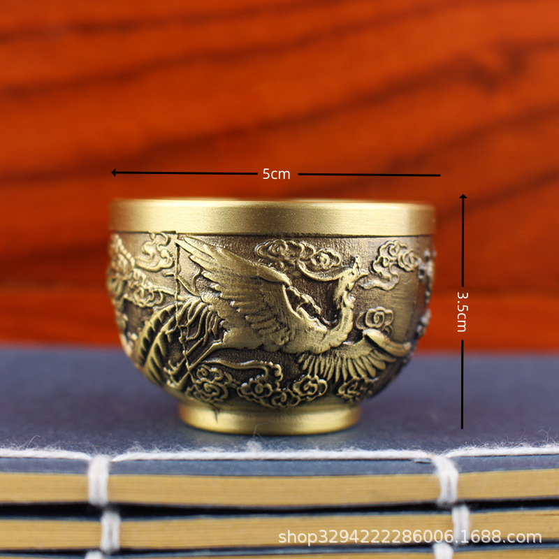 真鍮ワインカップ家庭用ハイエンド Baifu カップドラゴンとフェニックスカップティーカップ水カップ中国風卸売礼拝四神獣ワインカップ|undefined