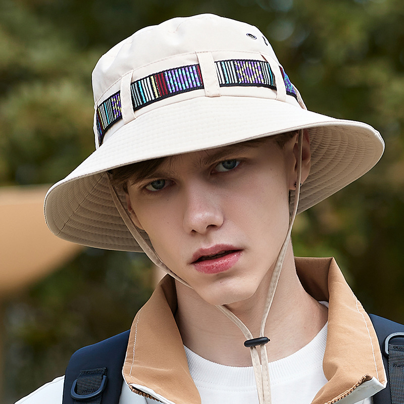 Chapeau d'alpinisme avec ruban pour hommes, chapeau de pêcheur Simple, pare-soleil attaché, coupe-vent, nouvelle collection printemps/été_voghion.com