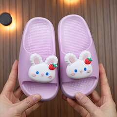 子供用サンダル、女の子用夏の漫画のかわいい滑り止め屋内入浴および屋外着用ベビーホームスリッパ