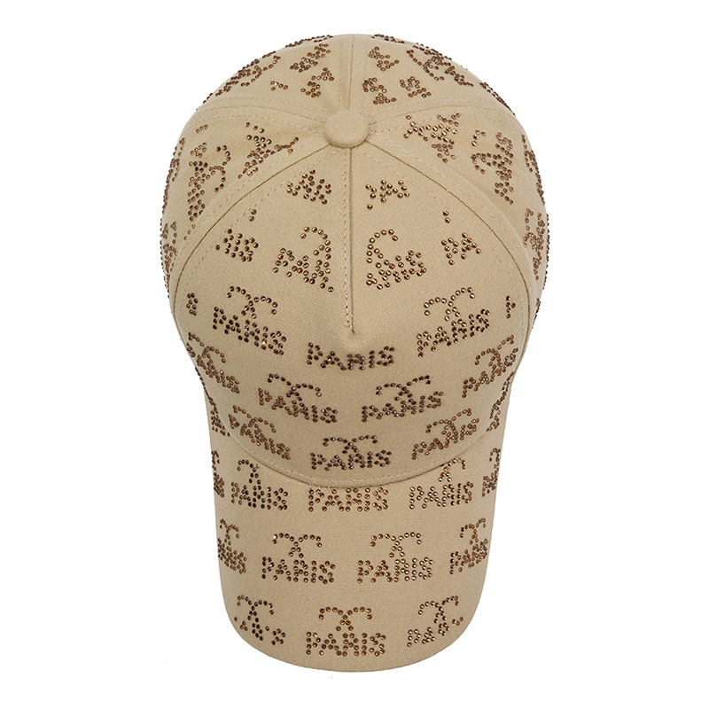 Cappellino da baseball donna moda con lettere e strass_voghion.com