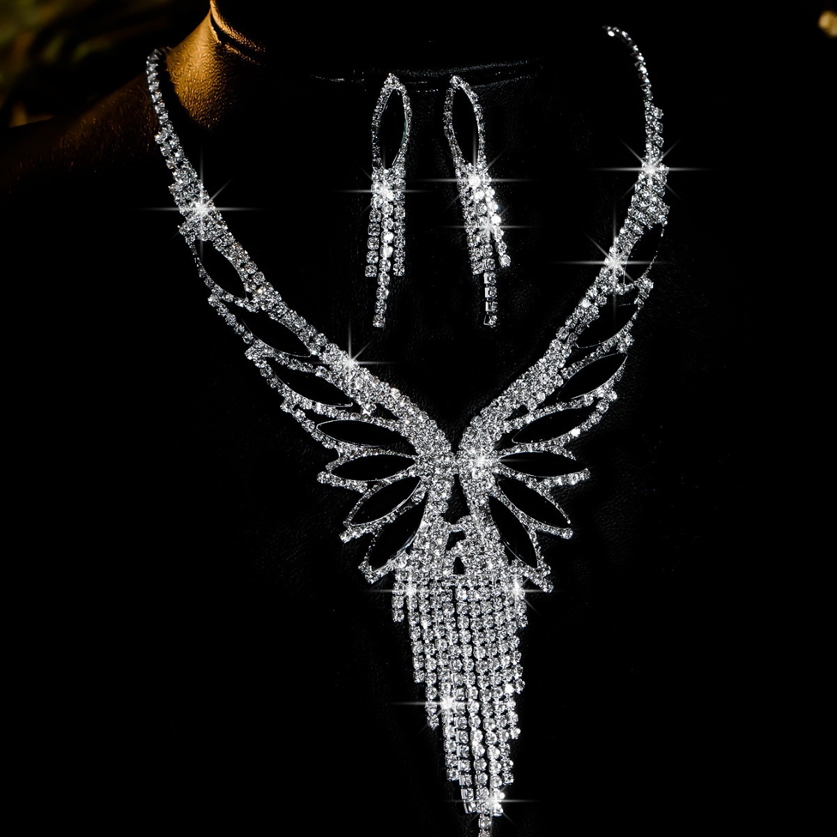 bridal necklace set earring jewelry set banquet dress set necklace fashionable and versatile temperament accessories_voghion.com
