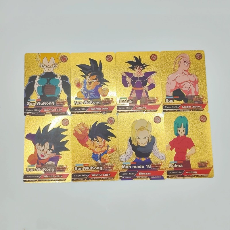 Новая версия коллекционных золотых карточек «Dragon Ball» 55 шт, английская версия, персонаж Гоку Супер Саян, золотая фольга, водостойкие