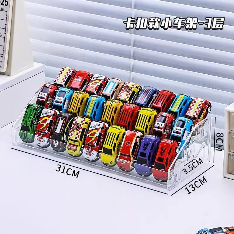 子供のおもちゃの車の展示棚1:64の風火輪の合金の模型の小さい車の収納箱のアクリルの多層の階段|undefined