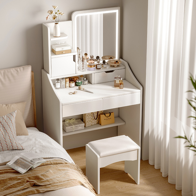 Tocador dormitorio pequeño moderno simple armario de almacenamiento integrado pequeño apartamento en línea celebridad ins estilo maquillaje Mesa tocador