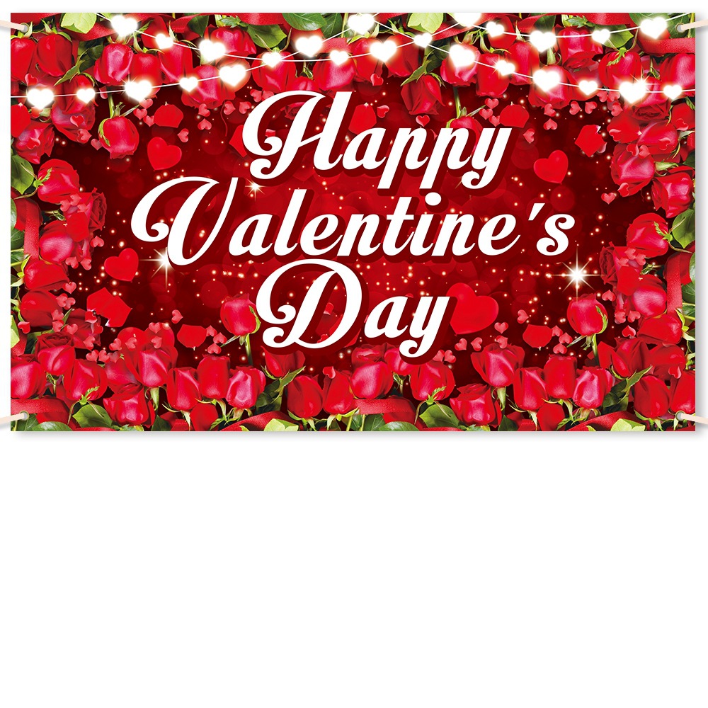 Amazon nuevo fondo del día de San Valentín decoración pancarta propuesta decoración de la boda rosa amor fondo tela foto