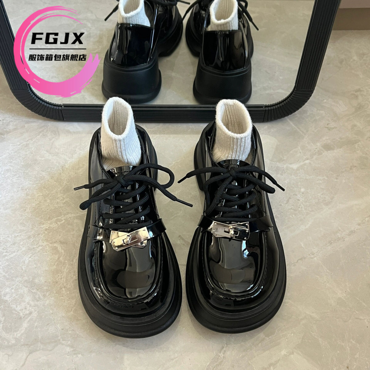 Nuevos zapatos de cuero de verano con zapatos de cuero japoneses con suela gruesa Mary Retro Redhead Inglés Lefour zapatos de mujer