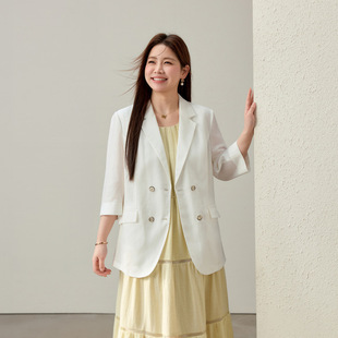 [Intellectual and Capable Lyocell Suit Jacket] Slim and Beautiful Plus Size Women's Clothing Fat mm 2025 Summer New Style