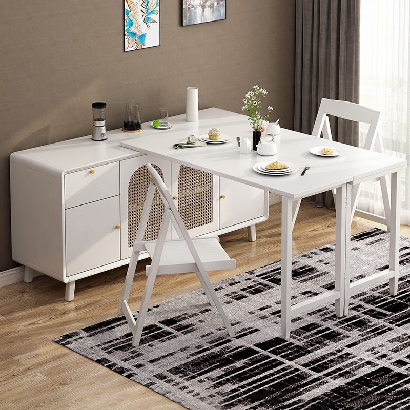 Solid Wood Folding Dining Table Sideboard Integrated Island Bar Small Household Wall Storage Cabinet Retractable Dining Table