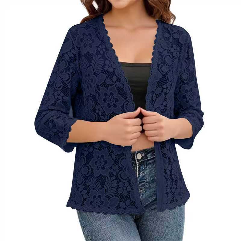 Amazon European and American New Products Cross-Border Slim and Versatile Sun Protection Lace Top Hollow Lace Cardigan Jacket