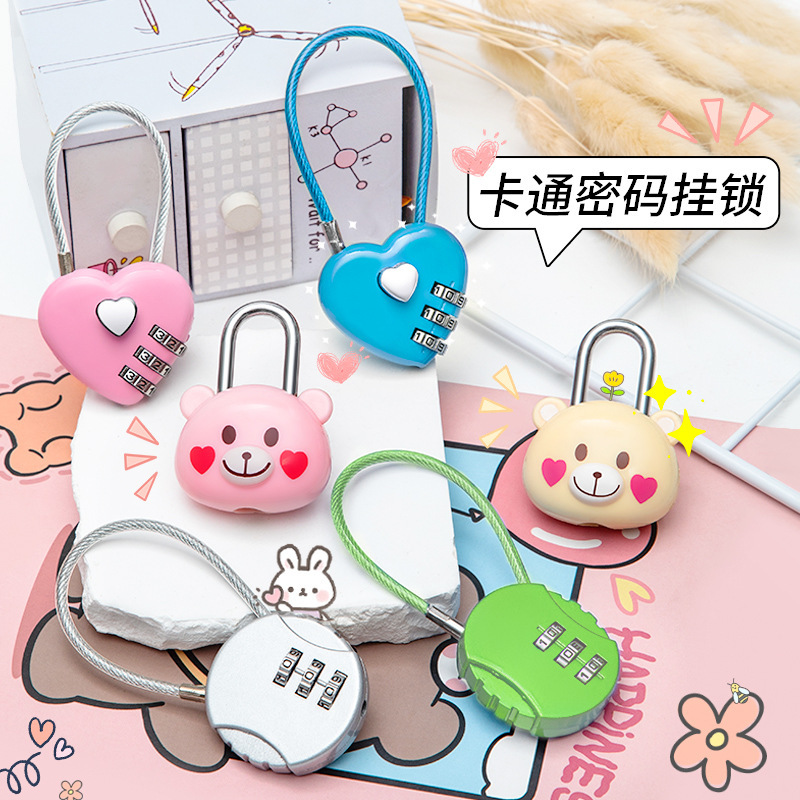 パスワードロック小型南京錠寮ロッカースーツケースカートバスケットヘルメットロック荷物ミニキーリッチロック|undefined