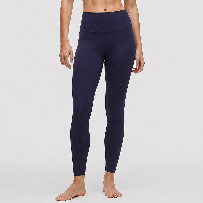 Resistencia media Lulu Pantalones deportivos de cintura alta desnudos para mujeres 24 "Pantalones de fitness molido absorbientes y transpirables