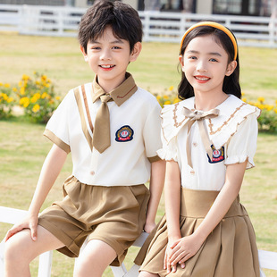 Children's Chorus Clothing Primary and Secondary School Students' Poetry Recitation Performance Clothing Kindergarten Garden Clothing British Style Graduation Photo Clothing Summer