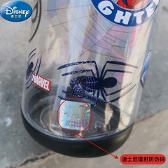 Disney children's water cup Spider-Man summer straw cup anti-fall student water bottle anti-fall strawberry bear ice and snow drinking cup