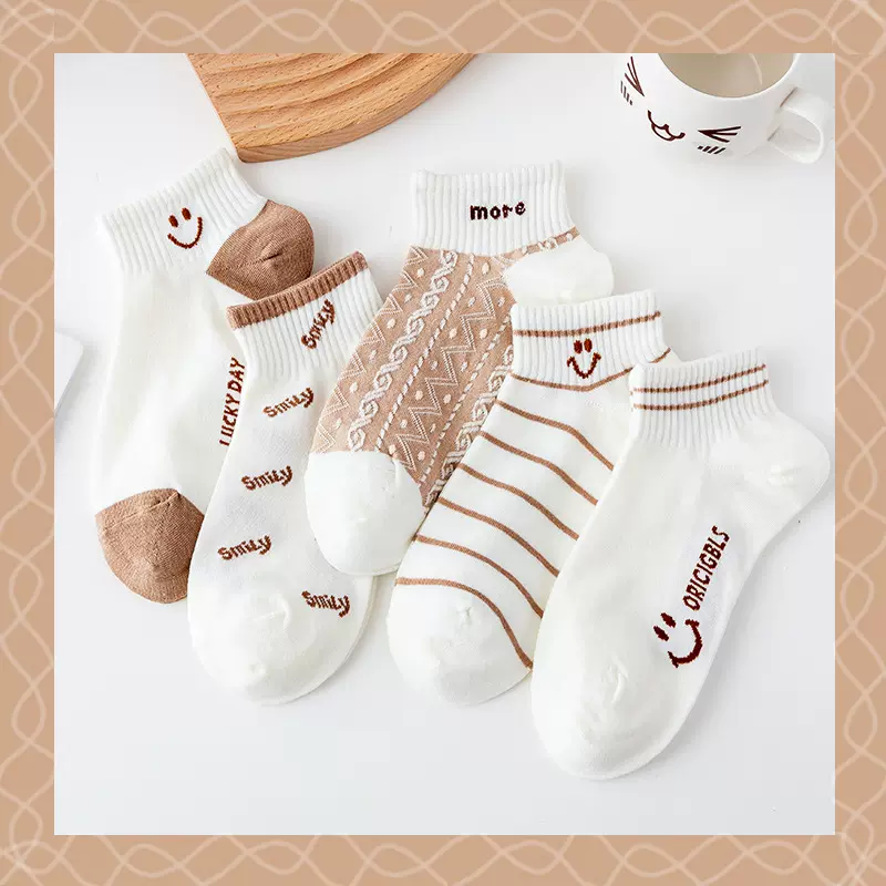 袜子女短袜春夏季薄款纯棉防臭浅口女士短筒袜春秋款可爱日系船袜