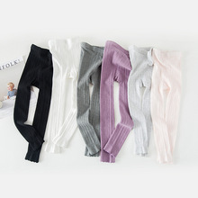 女童打底裤春夏新款纯色针织儿童女宝外穿连裤袜一件代发透气