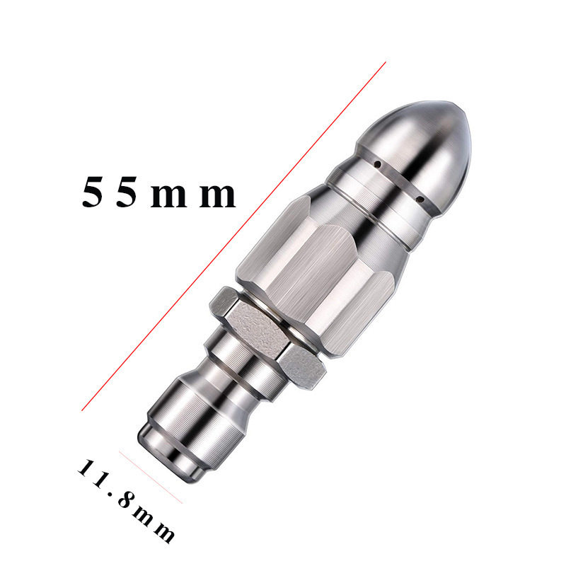 不锈钢12.5mm1/4快接插高压水老鼠头喷嘴宝塔前1后6下水道疏通头|undefined
