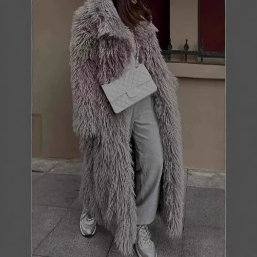 Demi-season long velvet keep warm coat, 2024 years, for import, high-end, maxi length