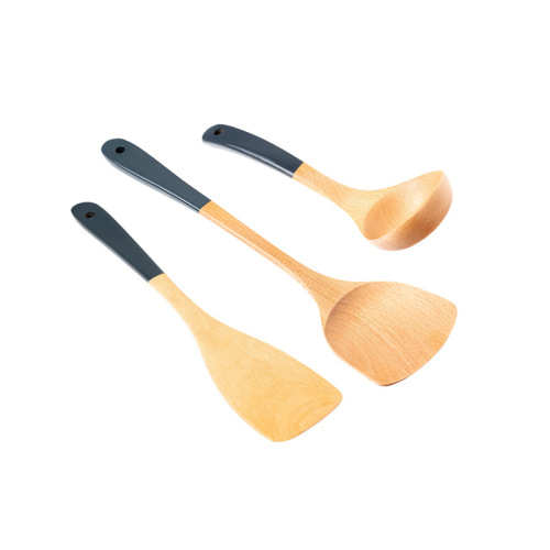 Creative Painted Beech Wood Spatula Soup Spoon Household Stir-Fry Spatula Ladle Kitchen Utensil Set Non-Stick Pan Spatula Wholesale
