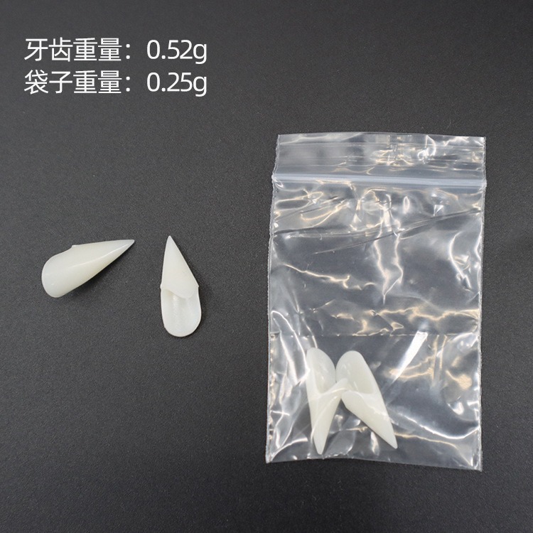 Amazon venta caliente dientes falsos cos props dientes de vampiro simulación maquillaje fantasma jugando lefe dientes de tigre