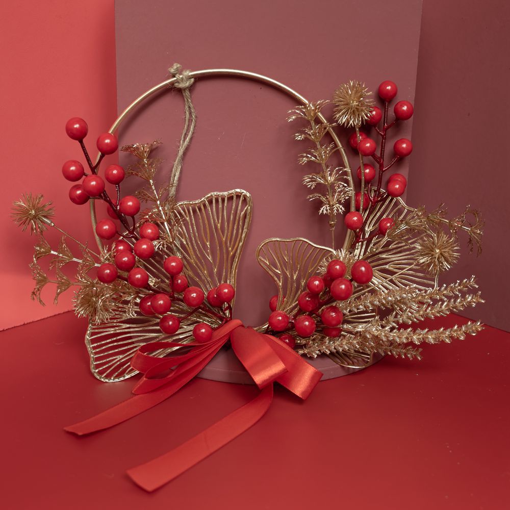 批發年宵花北美冬青牆飾發財果INS風仿真花家居裝飾假花CF01086