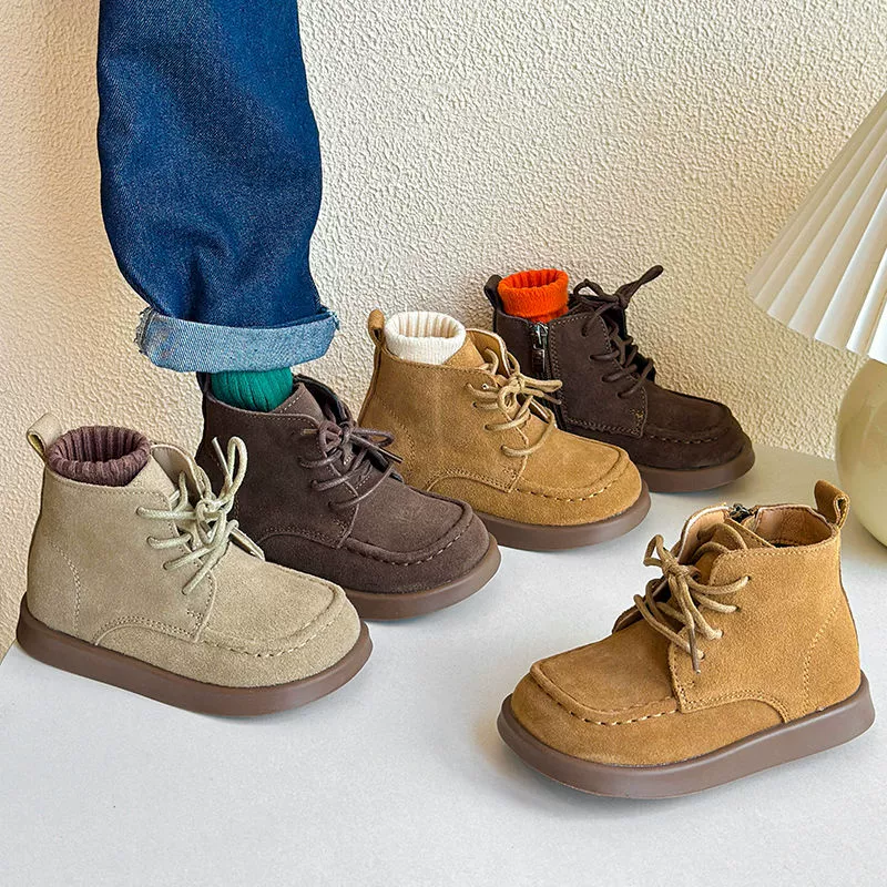 Корейские ретро детские ботинки Martin в британском стиле повседневные кожаные ботинки для мальчиков