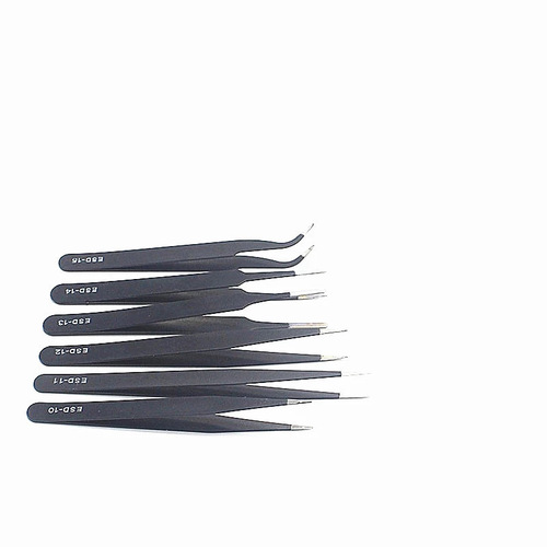 Tweezers 6-piece set in yellow bag cross-border English packaging Aquarium clips pointed elbow disassembly tool set supplied by manufacturer