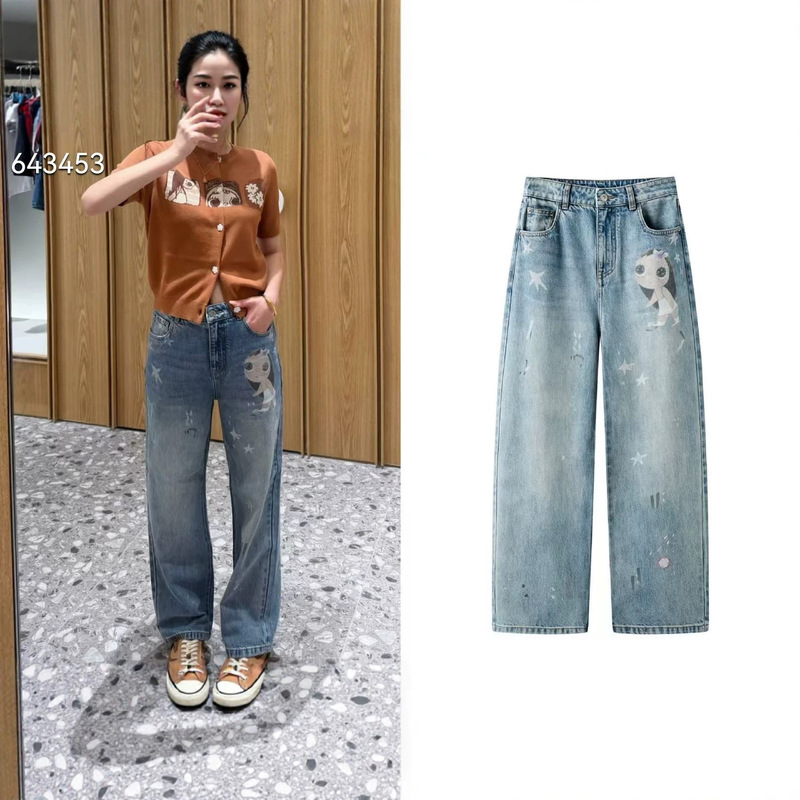 In stock 2026 autumn new cartoon anime print distressed wide-leg jeans 3K3XR12 In stock 2026 autumn new cartoon anime print distressed wide-leg jeans 3K3XR12