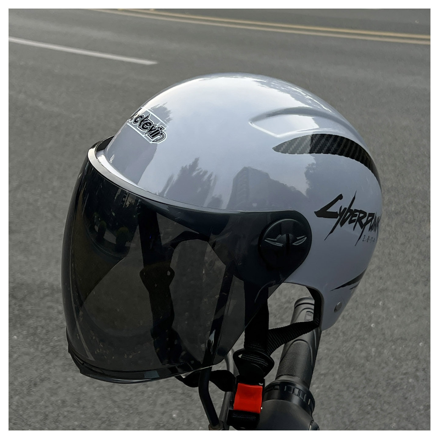National Standard 3C Certified Electric Vehicle Safety Helmet Cyberpunk Electric Motorcycle Summer Sun Protection Helmet for Men and Women Couples