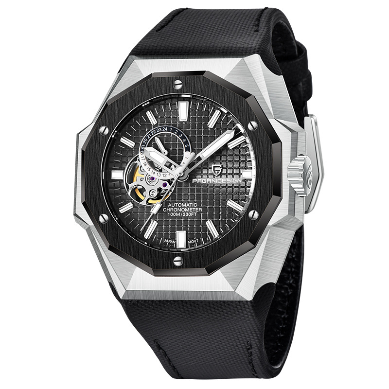 PAGANI bojiani hombres reloj acero Shell reloj mecánico automático luminoso impermeable reloj grande dial YS010