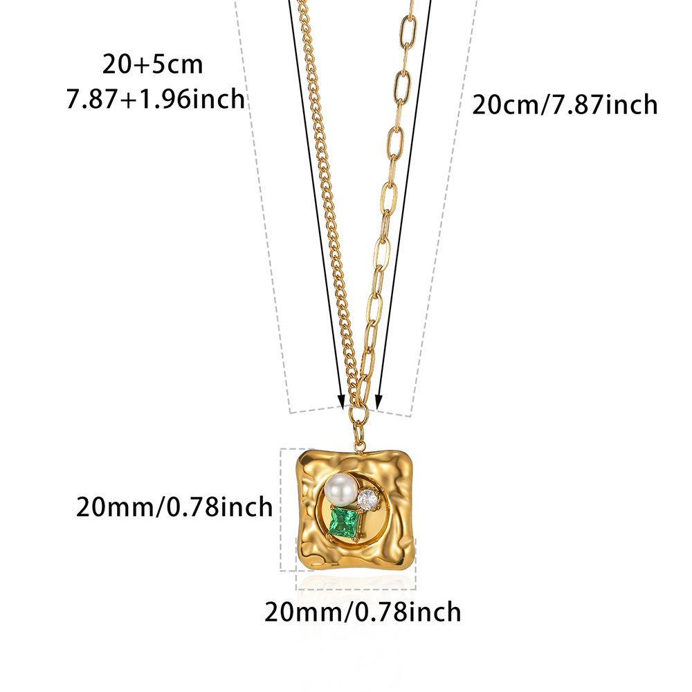 Carré Star Fleur Style IG Acrylique Perle Zircon Acier Inoxydable 304 Pendentif Incruster Fermeture À Boucle De Type Homard display picture 10