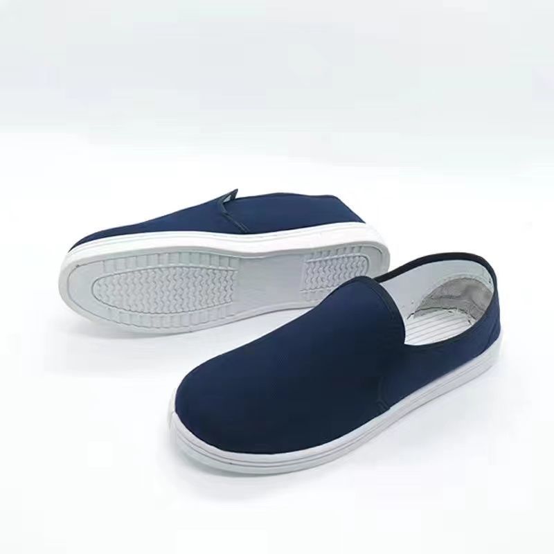 批发防静电鞋pvc蓝帆布中巾鞋白色无尘洁净工作防护劳保SP U四眼