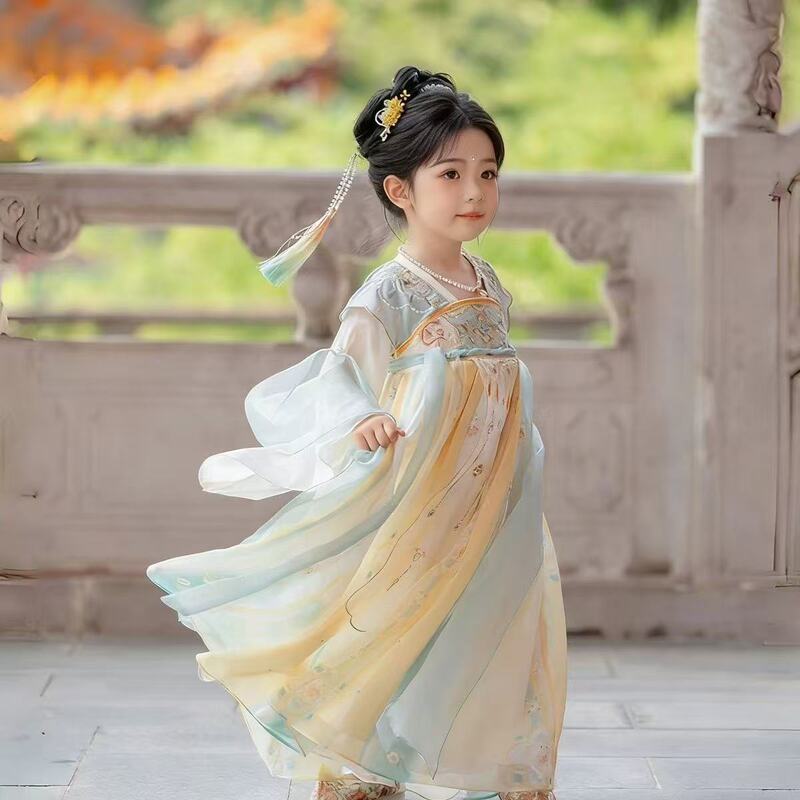 2026 Spring/Summer New Hanfu Dress for Girls, Spring/Autumn Style, Children's Chinese Style Ancient Costume, Super Fairy Tang Suit Princess Dress 2026 Spring/Summer New Hanfu Dress for Girls, Spring/Autumn Style, Children's Chinese Style Ancient Costume, Super Fairy Tang Suit Princess Dress