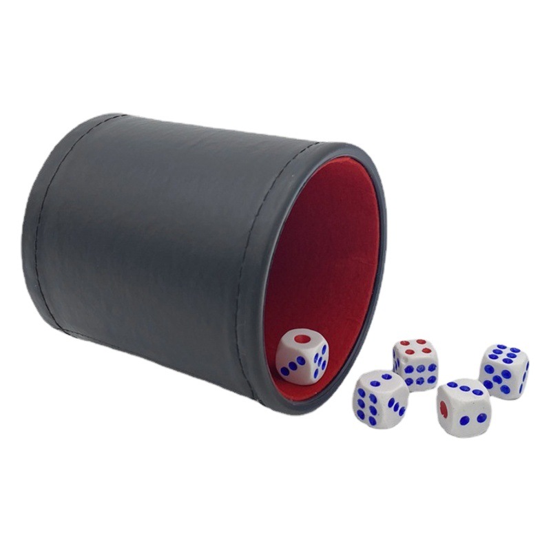 Barra de dados de cuero transfronterizo puro negro polar forrado mudo dados traje discoteca con soporte inferior recto agitar dados