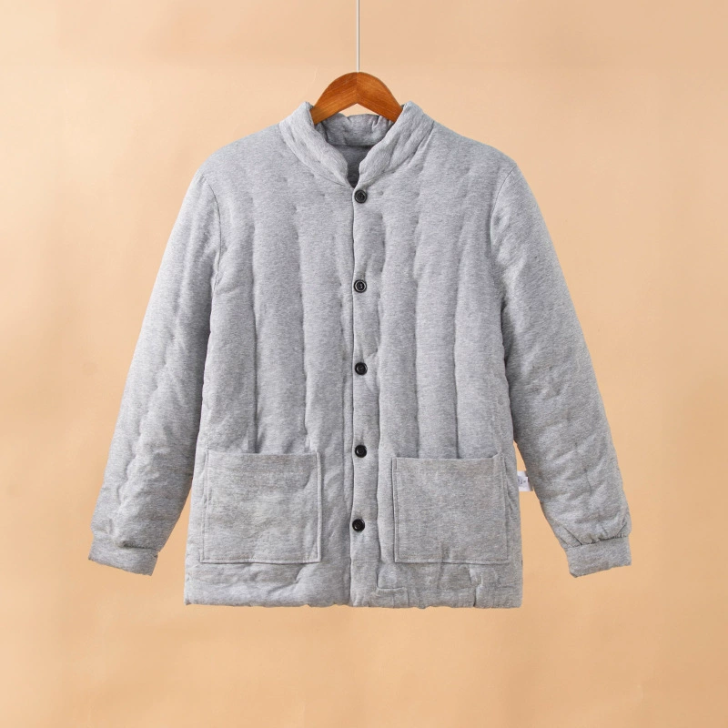 Мужское теплое и утолщенное хлопковое пальто ручной работы из чистого хлопка, защищающее от холода и комфортное домашнее одеяние для папы.