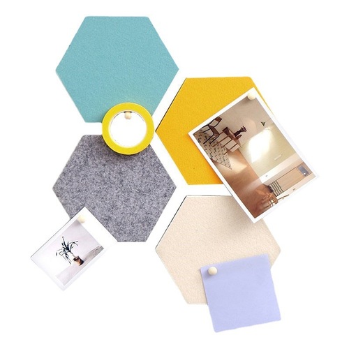 Cross-border felt hexagonal 3D stereoscopic message display board with interlocking hexagonal wool felt wall sticker self-adhesive