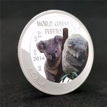 动物硬币2014年考拉纪念币幸运币澳大利亚考拉树袋熊硬币镀银章