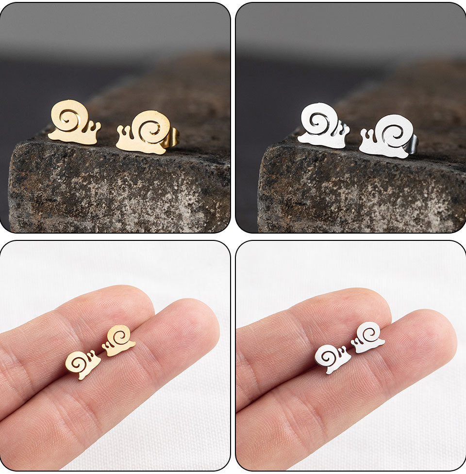 Cartoon Style Plating Stainless Steel No Inlaid Earrings Ear Studs display picture 4