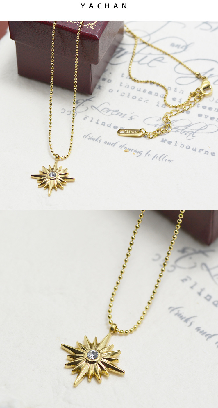 Star Pendant Necklace Simple Fashion Stainless Steel Necklace Wholesale display picture 2