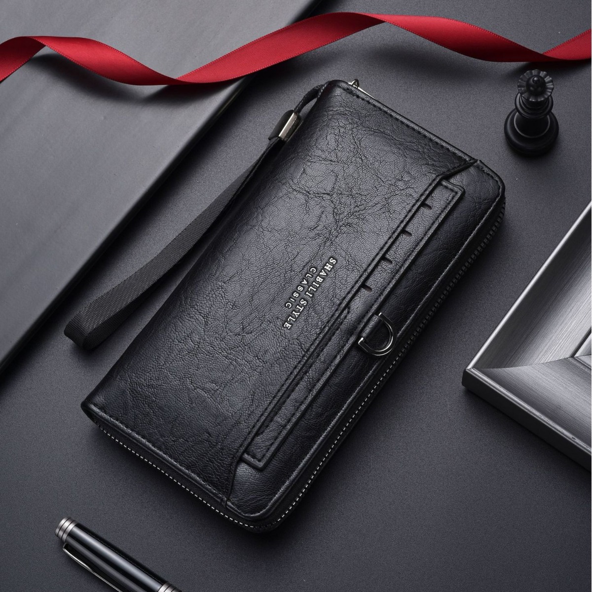 Men's Long Wallet, New Style Zipper Card Holder, Mobile Phone Bag, Men's Clutch Bag, Soft Leather, Youth Fashion Clutch Bag